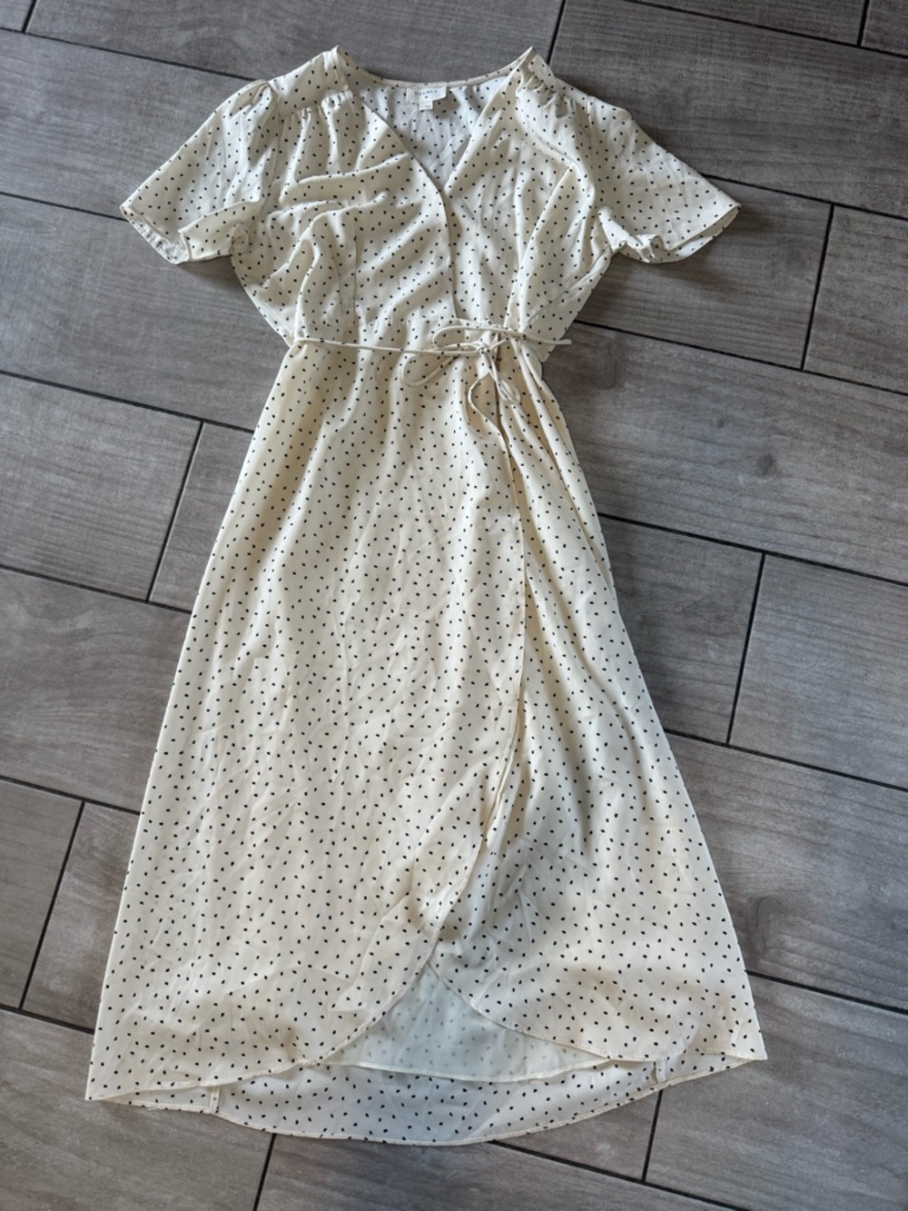 Everly Midi Dress Polka Dot Wrap Dress Women's Small